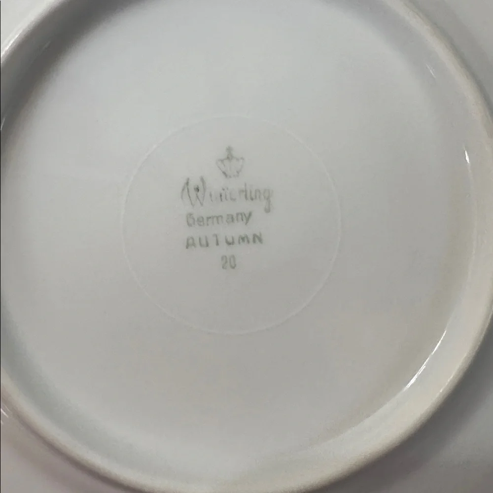 Winterling Germany Autumn Leaves Set of 4 Dessert Salad Plates Gold Trim Rim